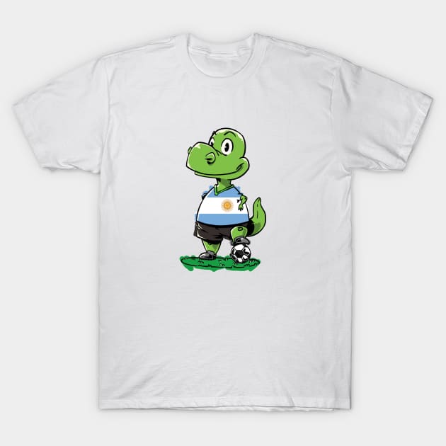 Soccer Dinosaur - Argentina T-Shirt by iHeartDinosaurs